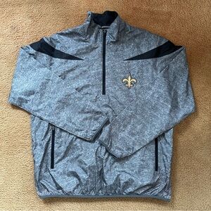 G-III New Orleans Saints‎ NFL Gray Windbreaker Jacket Mens XL 1/4 Zip